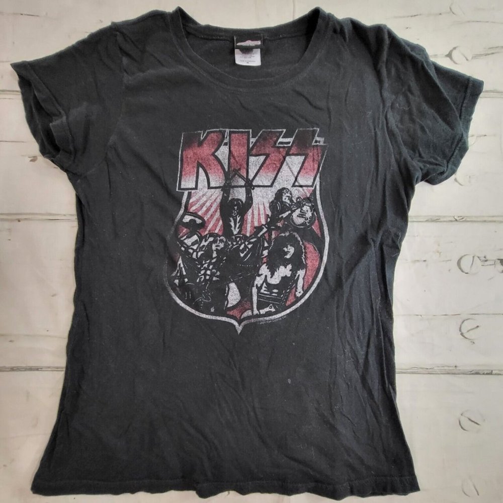 Vintage 2006 Winterland KISS Band Black Short Sleeve T-Shirt Womens Size XL EUC